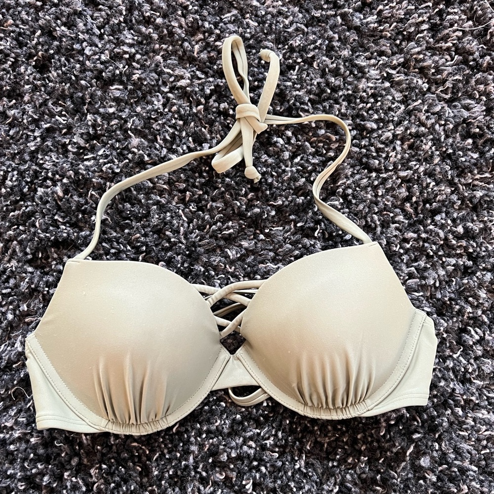 Hollister Swim | Olive Green | Push Up Bikini Top | 34 C